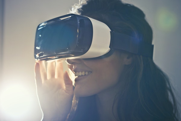 woman using a virtual reality headset