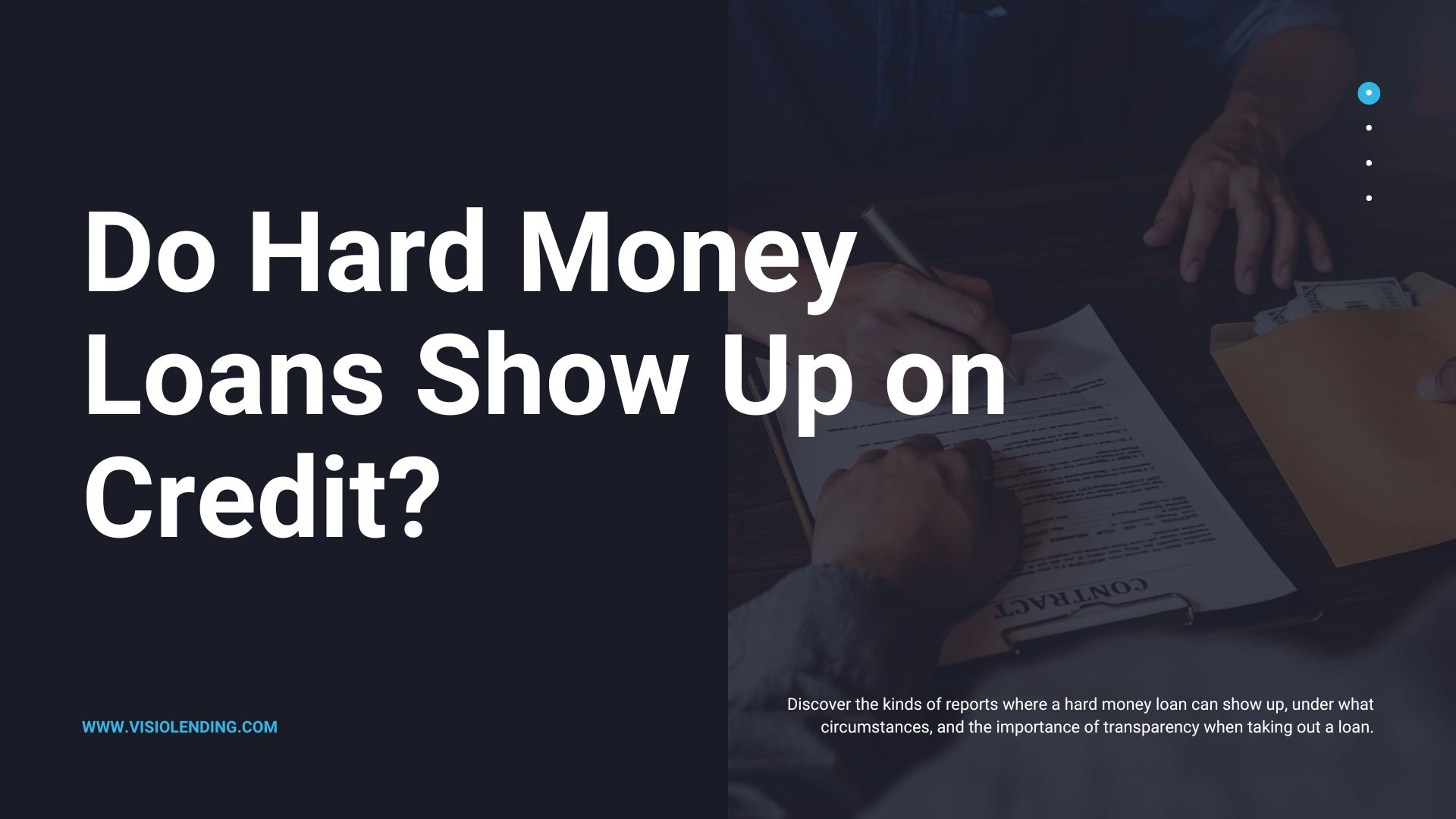 do hard money loans show up on credit reports?