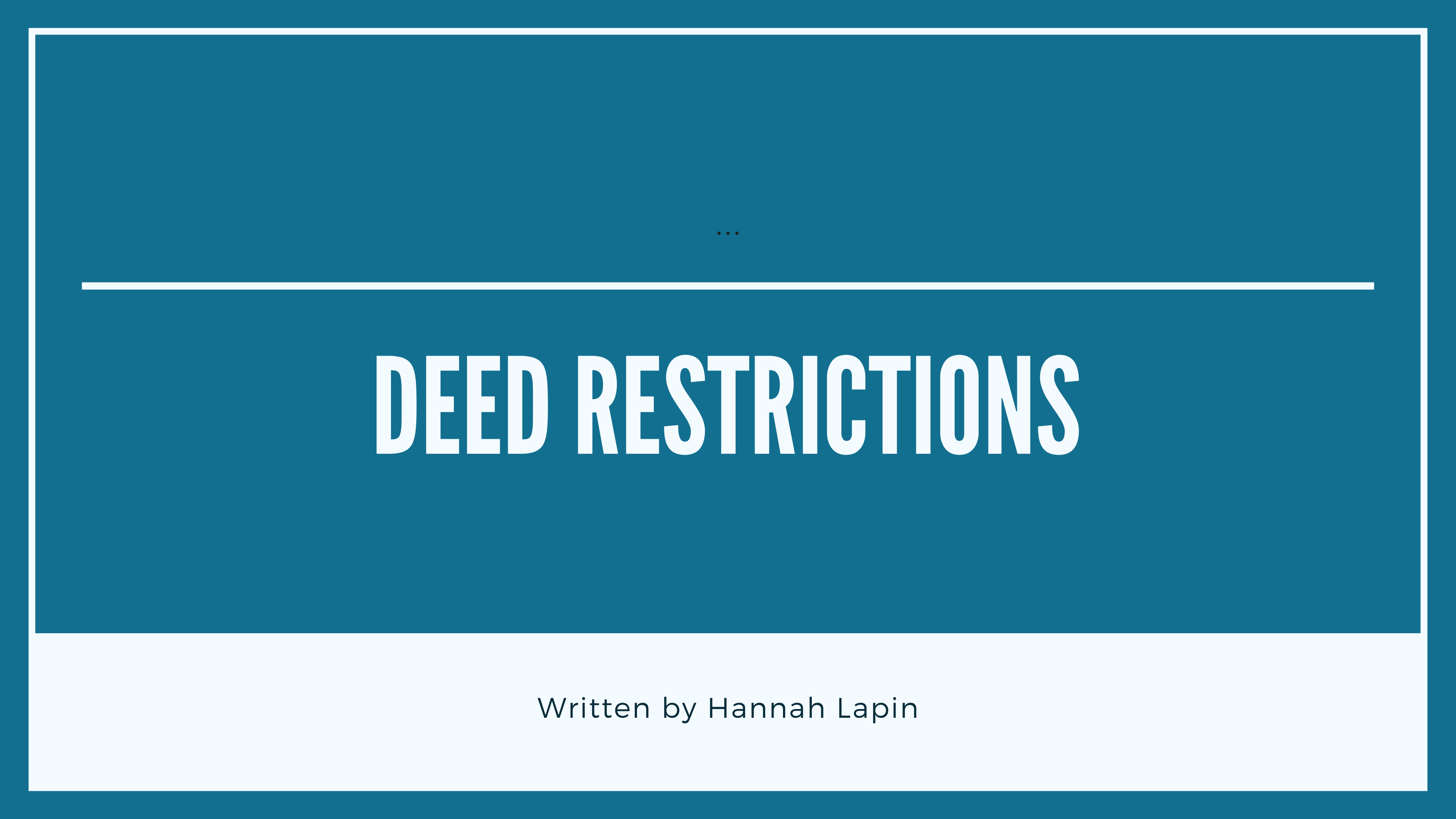 deed restrictions